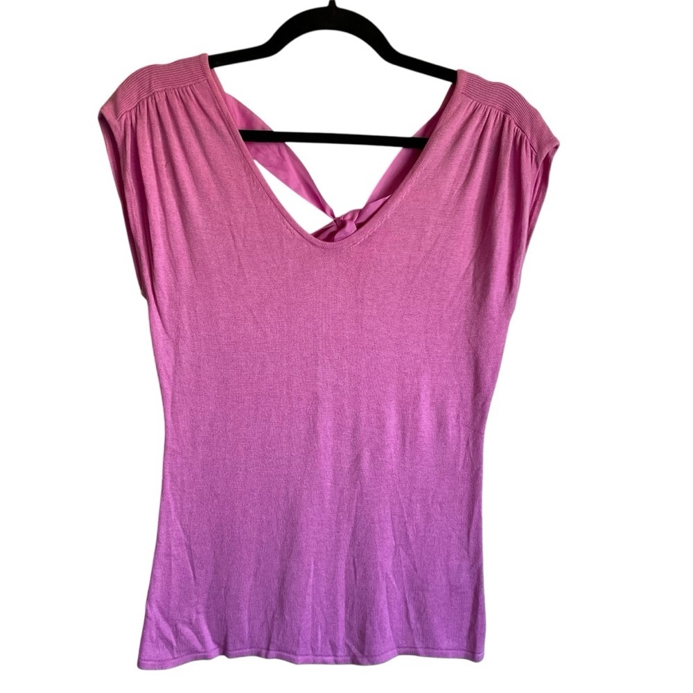 Lilly Pulitzer Grady Tie Back‎ Blouse Pink Viscose Silk Knit Top Stretch Small
